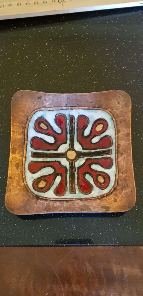 Ornate Copper Ashtray from Chile