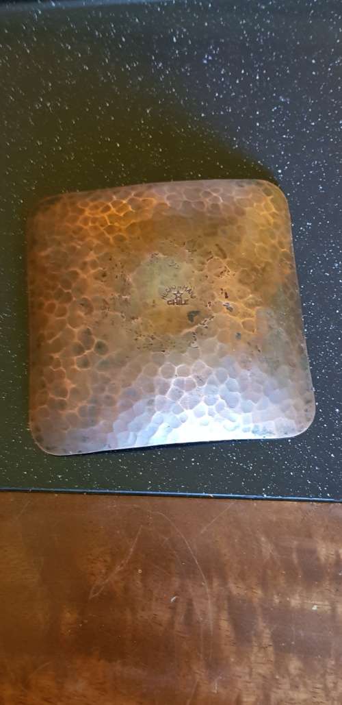 Ornate Copper Ashtray from Chile