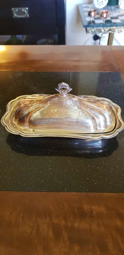 Silver Plated Lidded Butter Dish