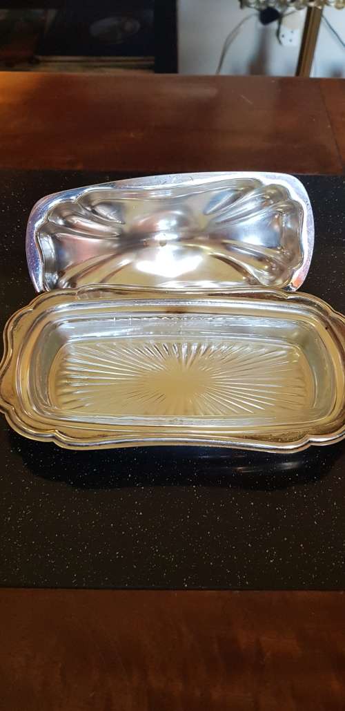 Silver Plated Lidded Butter Dish