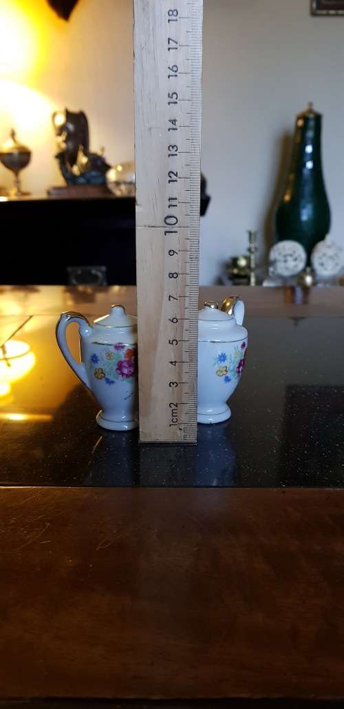 Porcelain Tea Pot Theme Salt & Pepper Shakers