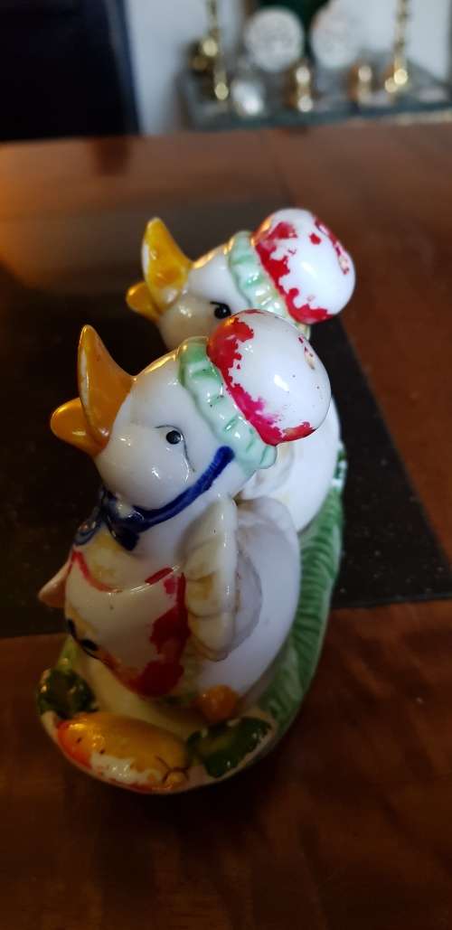 Duck Theme Salt & Pepper Shakers plus Tray