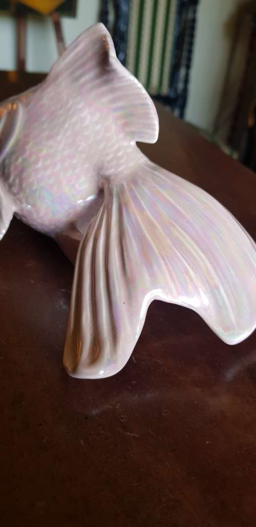 Pink Luster ware Fish