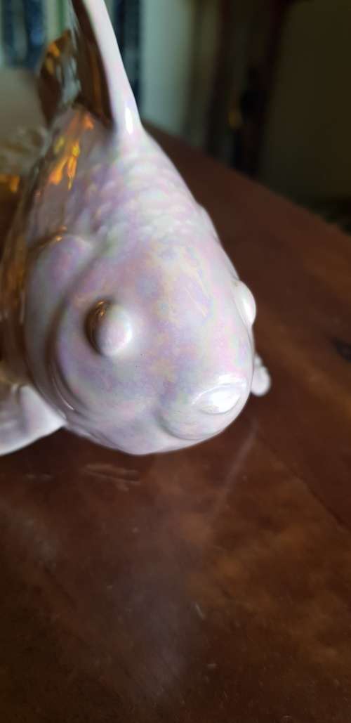 Pink Luster ware Fish