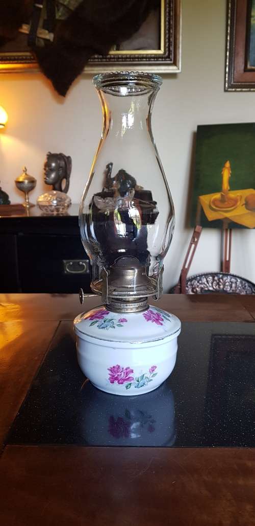 Large Porcelain Paraffin Lamp