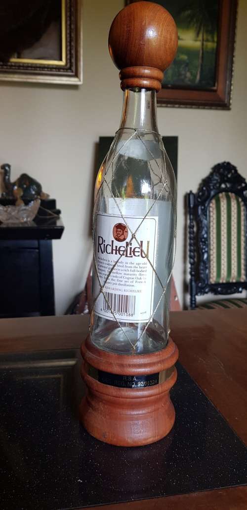 Richelieu Bottle on Tap with Wooden Features and  a Brass Tap