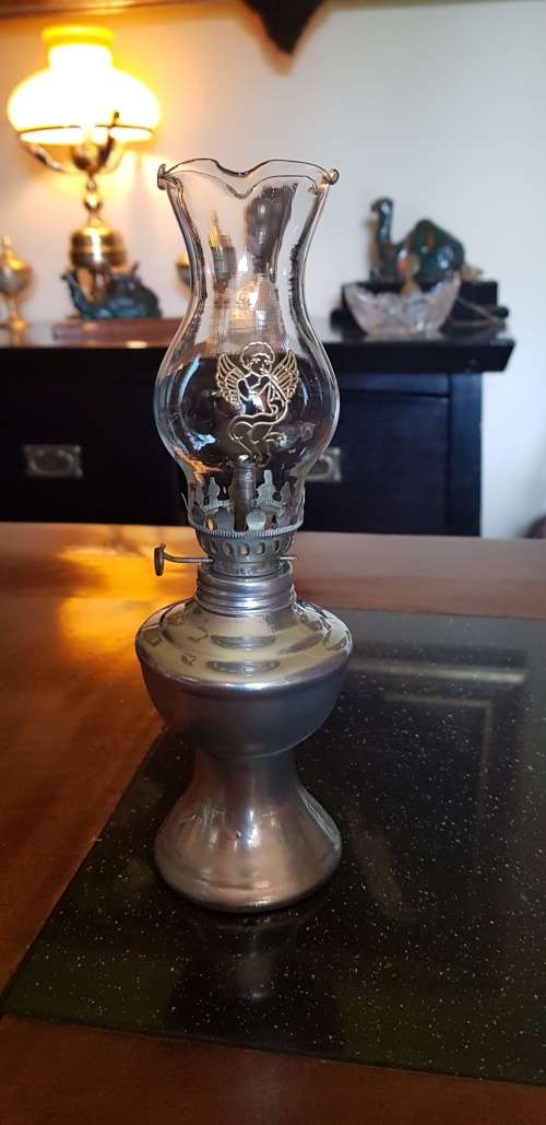 Silver coloured Paraffin lamp