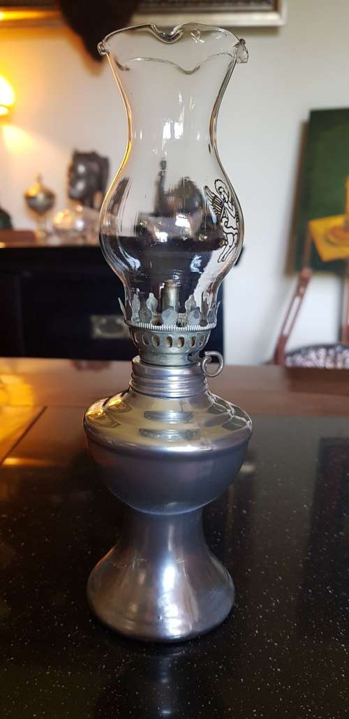 Silver coloured Paraffin lamp