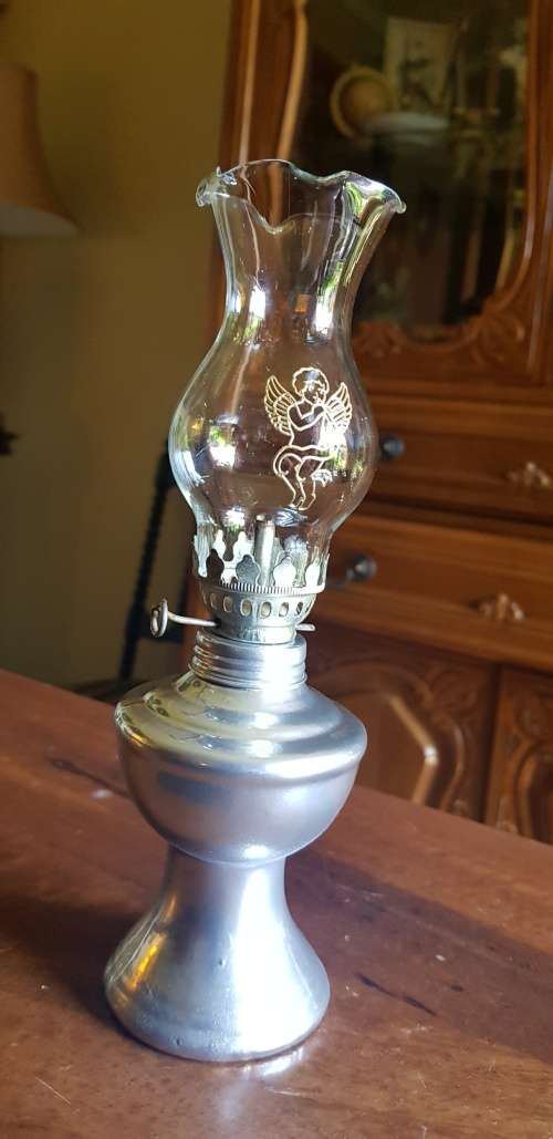 Silver coloured Paraffin lamp