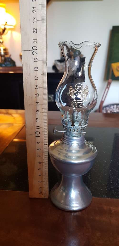 Silver coloured Paraffin lamp