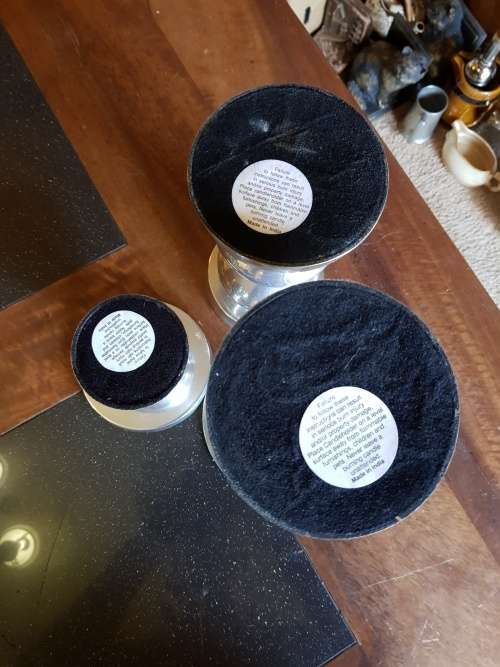 3 Silver Coloured Candle Stick Stands