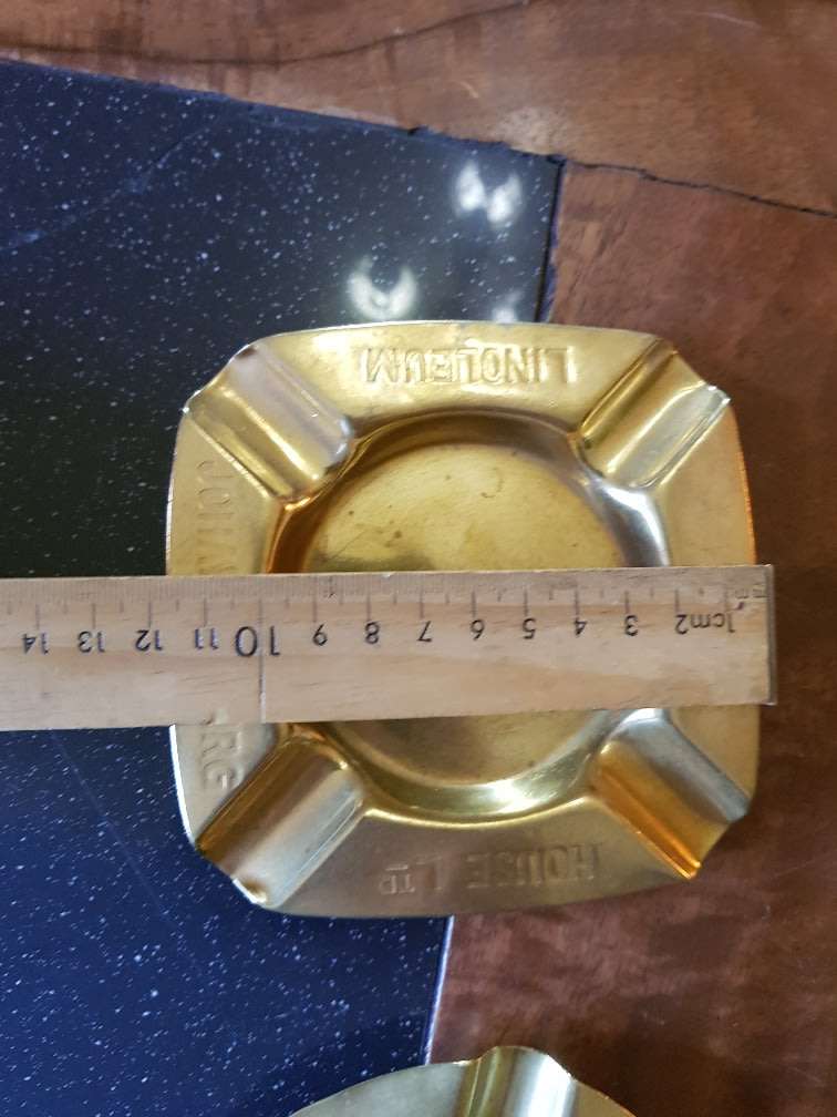 2 Vintage solid brass ashtrays