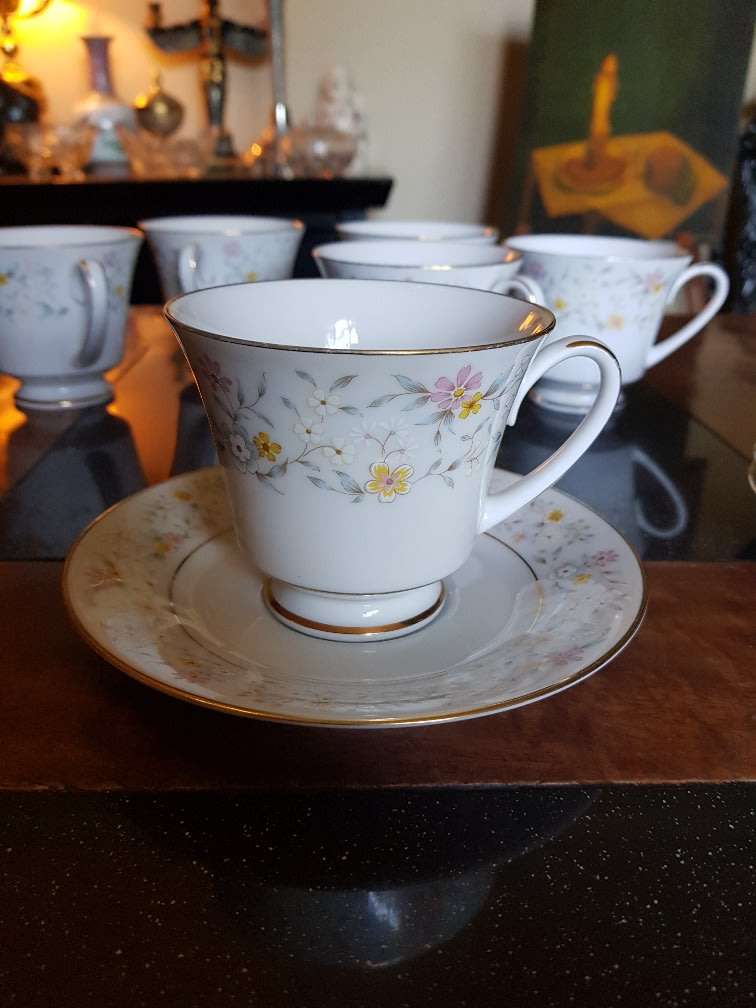 Noritake Delevan Cups, Saucers & Side plates. Marked