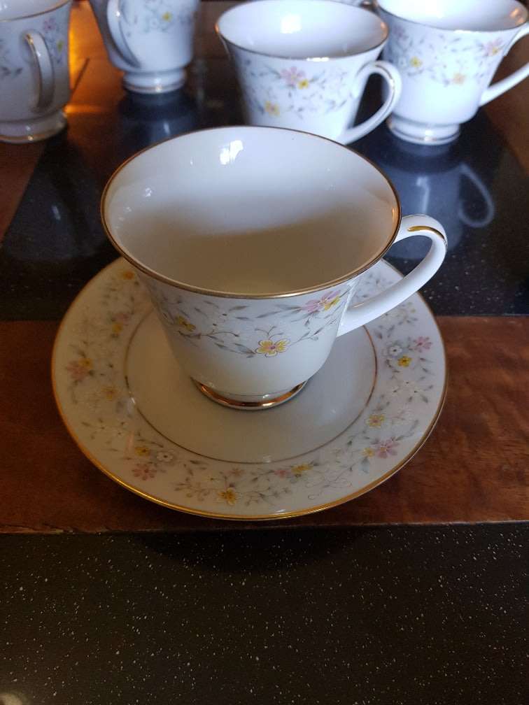 Noritake Delevan Cups, Saucers & Side plates. Marked