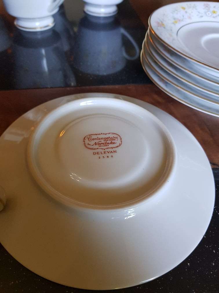Noritake Delevan Cups, Saucers & Side plates. Marked