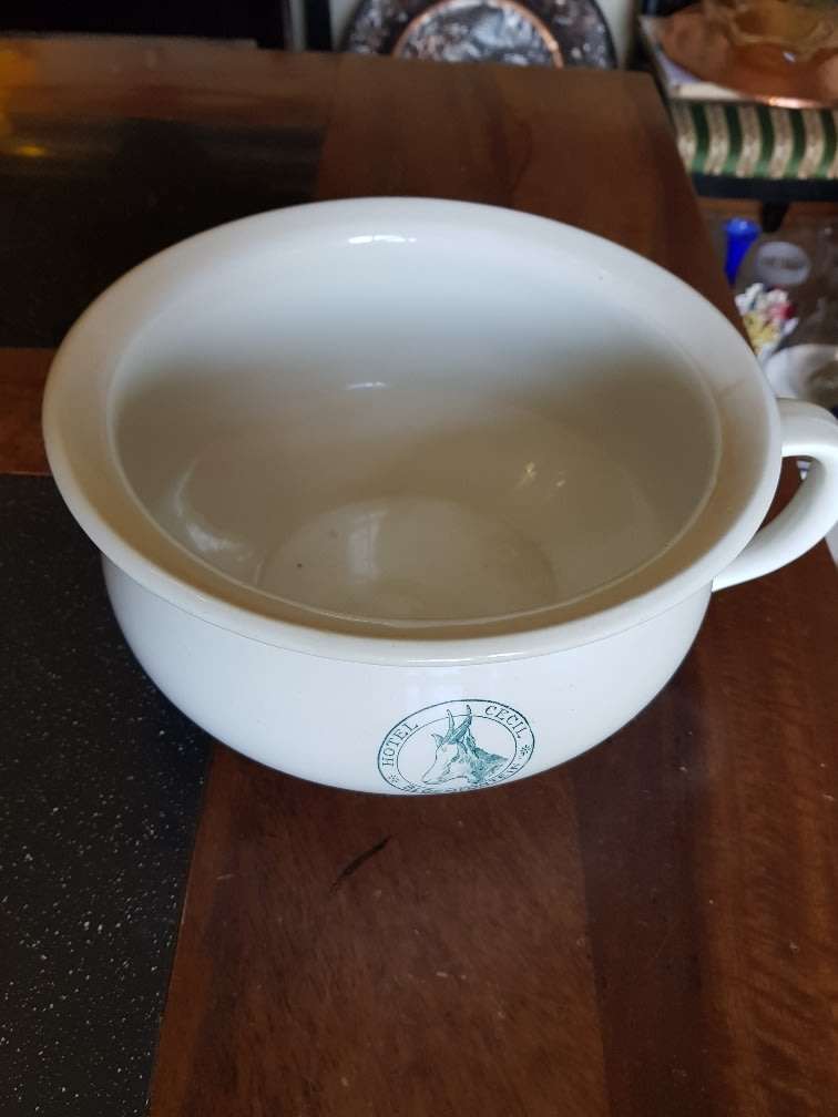 Beautiful Cecil Hotel Chamber Pot. Marked