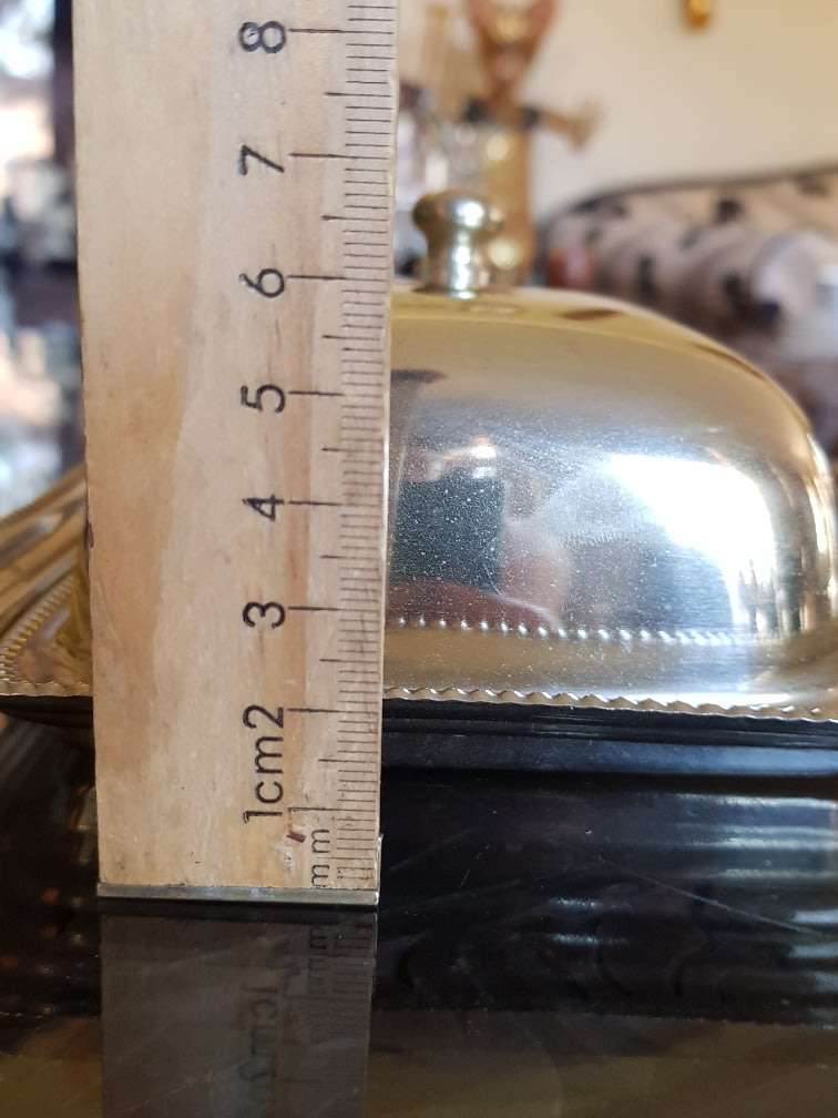 Beautiful Vintage Silver Plated Lidded Butter Dish. Marked