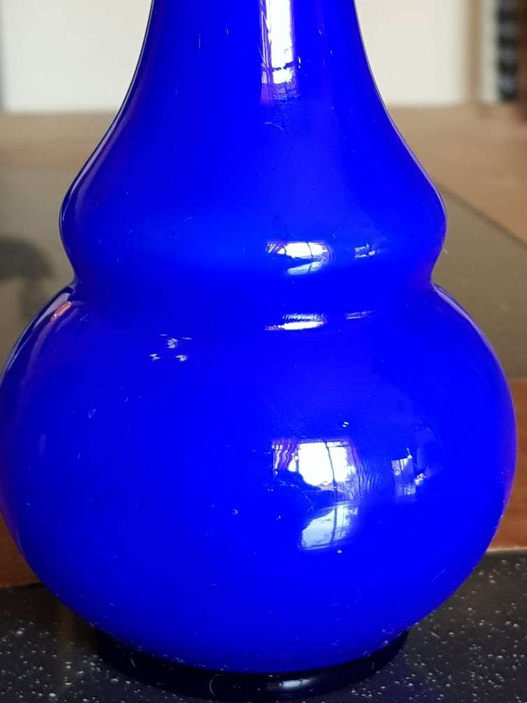 Absolutely Stunning Blue Art Vase. Marked