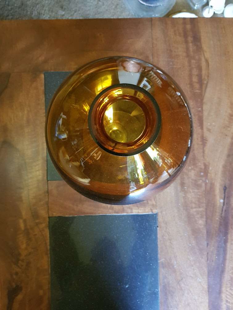 Absolutely Stunning Large Amber Vase. Stands 40 cm Tall