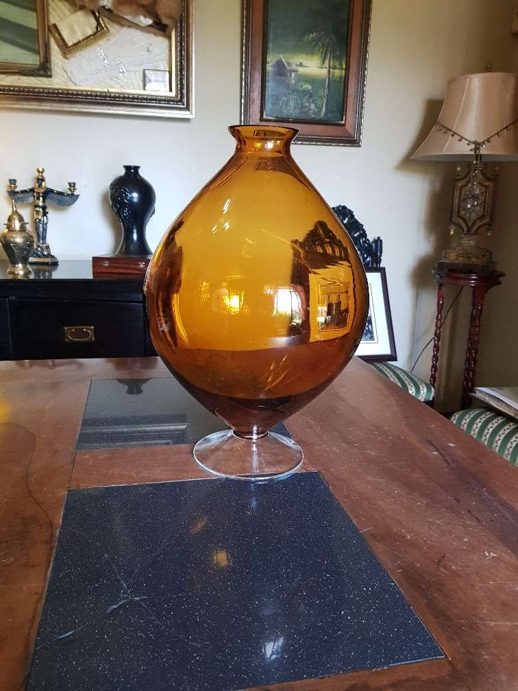 Absolutely Stunning Large Amber Vase. Stands 40 cm Tall