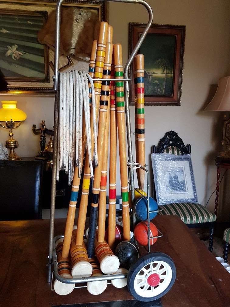 Stunning Vintage Croquet Set plus Trolley. Complete