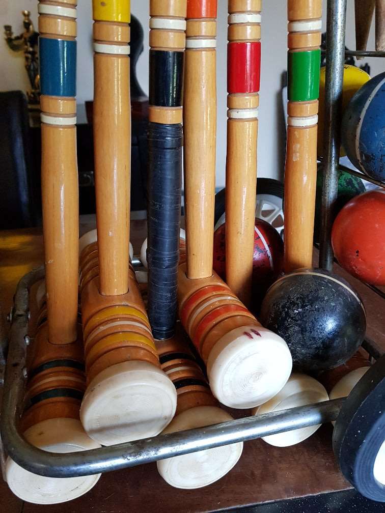 Stunning Vintage Croquet Set plus Trolley. Complete