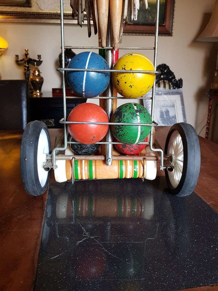 Stunning Vintage Croquet Set plus Trolley. Complete