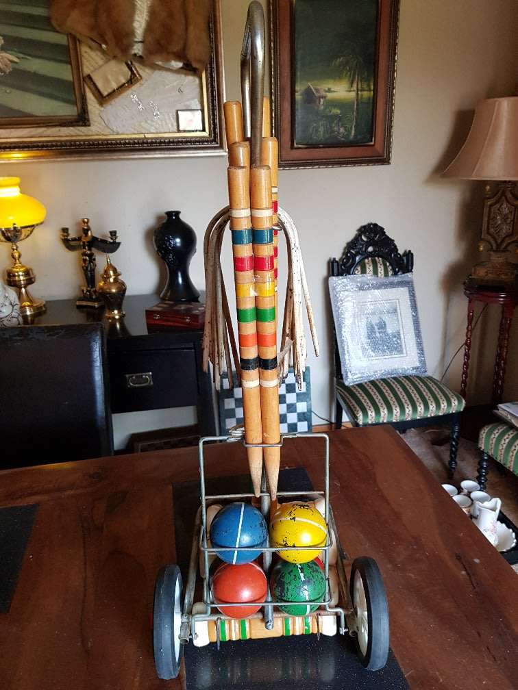 Stunning Vintage Croquet Set plus Trolley. Complete