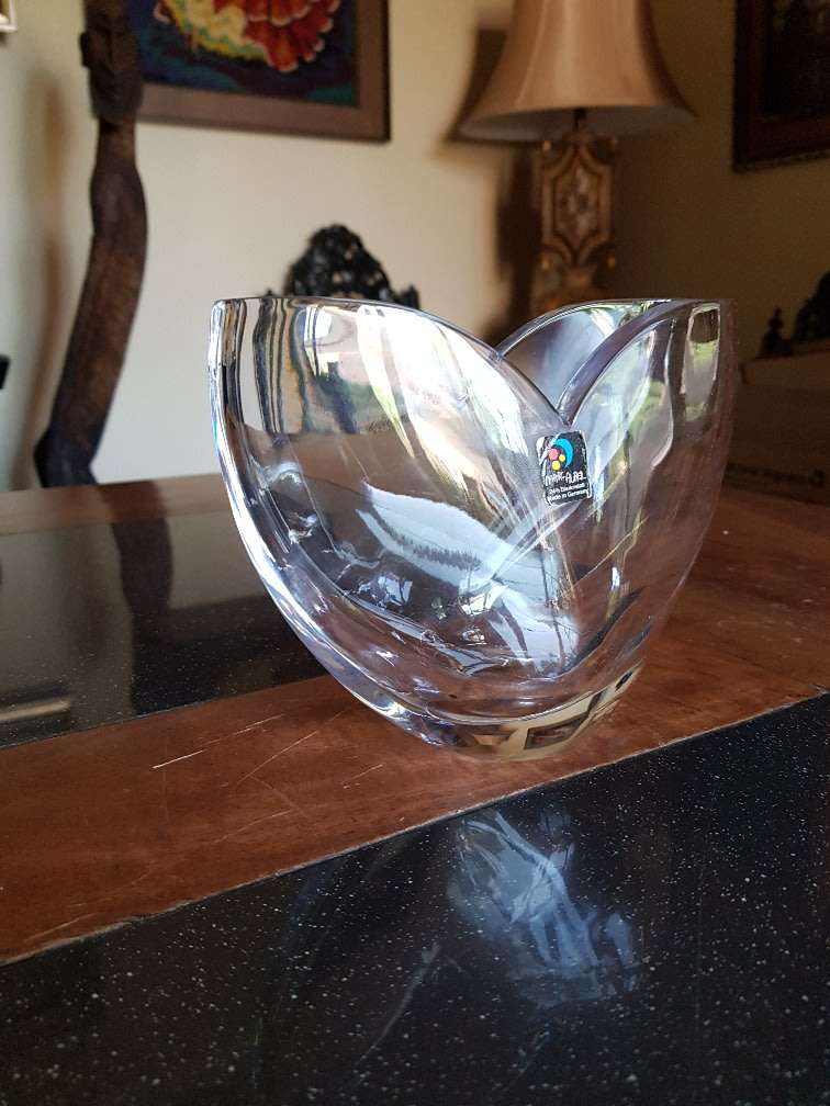 Beautiful Heavy & Thick Crystal Vase. Marked.. Marc Aurel Germany