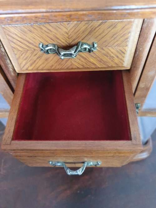 FREE SHIPPING !!! Beautiful & Rare Vintage Oak Wood Jewelry Cabinet.