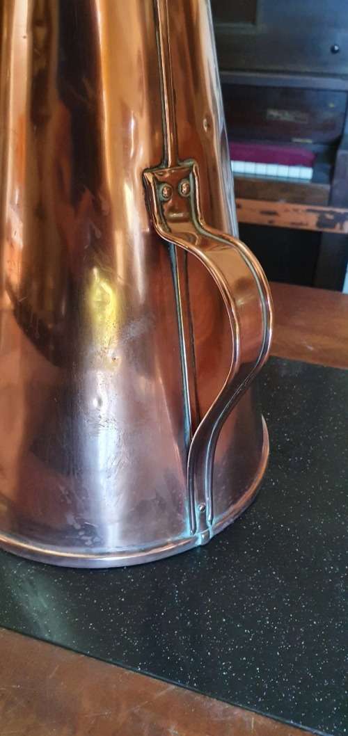 Rare Antique Bensons Copper Milk Churn With Enamel Inner. 40cm Tall incl Handle