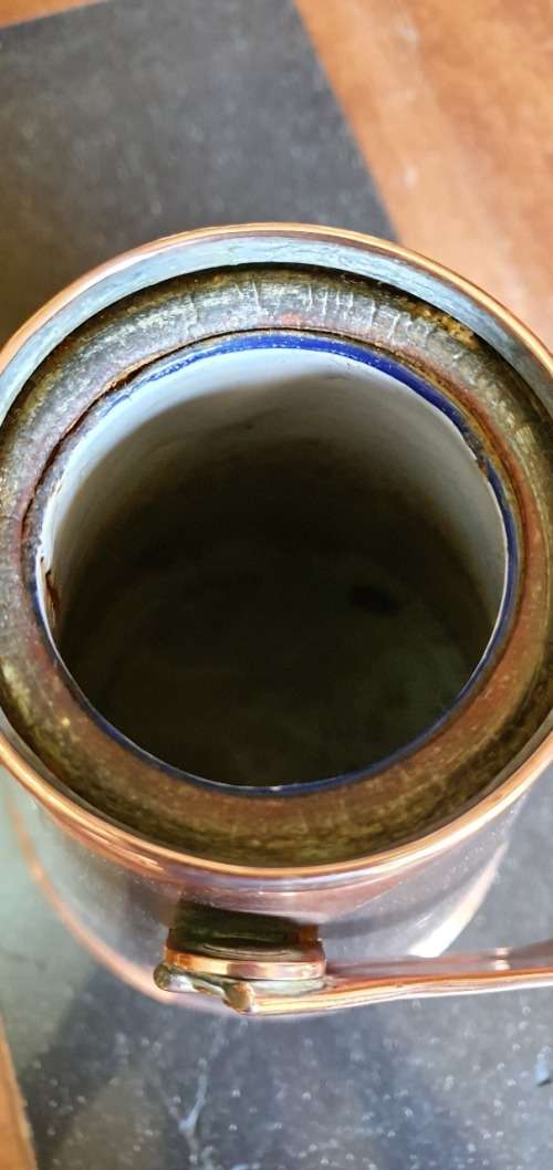 Rare Antique Bensons Copper Milk Churn With Enamel Inner. 40cm Tall incl Handle