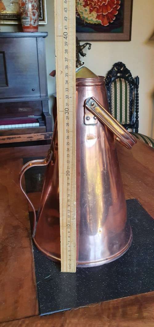 Rare Antique Bensons Copper Milk Churn With Enamel Inner. 40cm Tall incl Handle