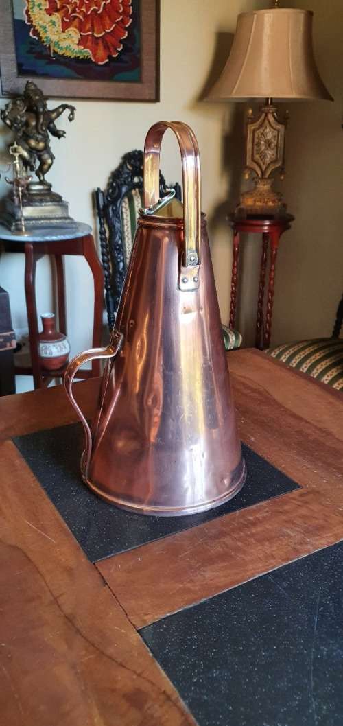 Rare Antique Bensons Copper Milk Churn With Enamel Inner. 40cm Tall incl Handle