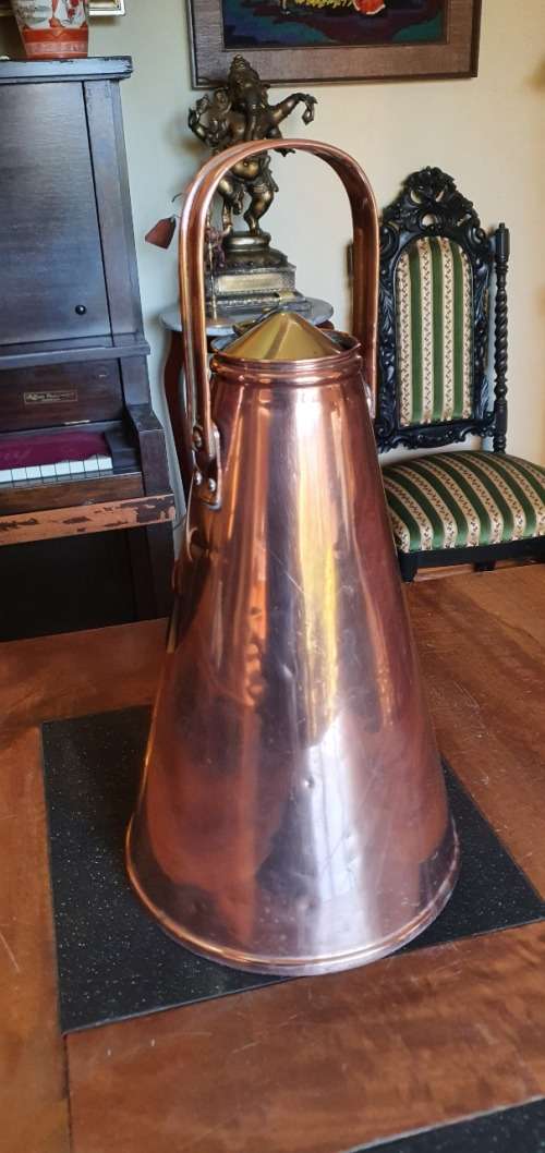 Rare Antique Bensons Copper Milk Churn With Enamel Inner. 40cm Tall incl Handle