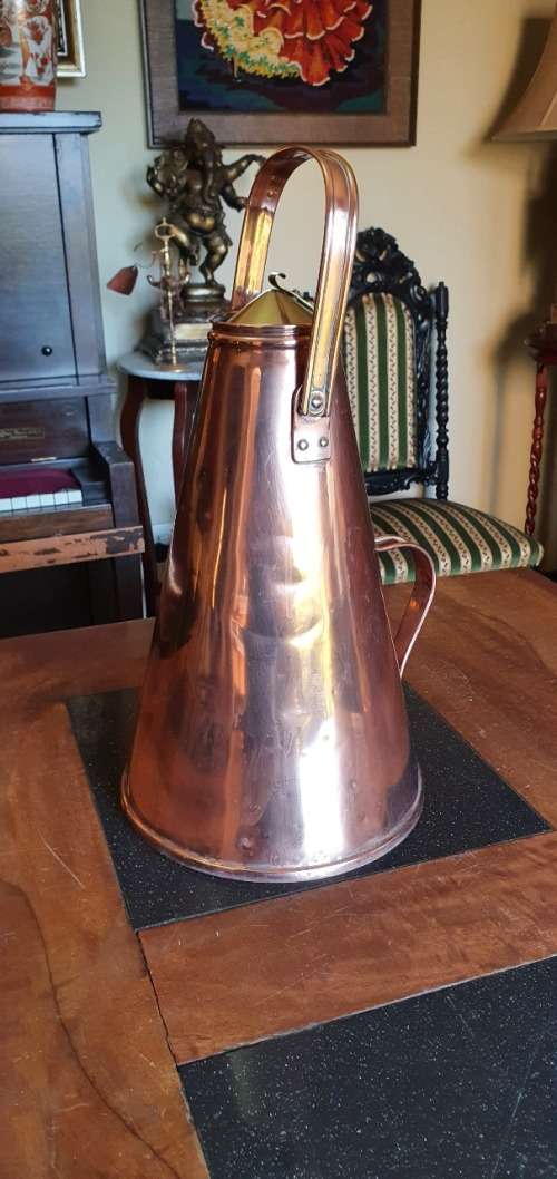 Rare Antique Bensons Copper Milk Churn With Enamel Inner. 40cm Tall incl Handle