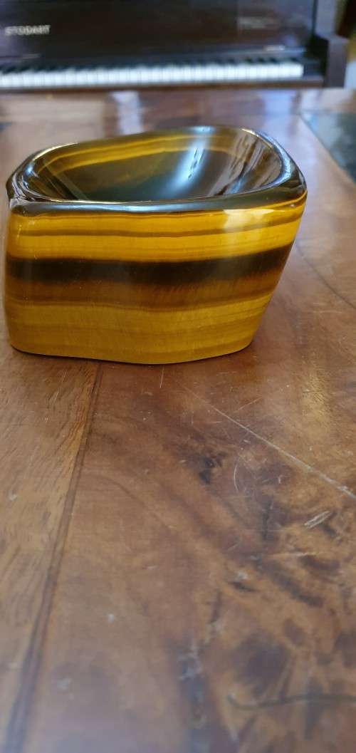 Huge Tigers Eye Stone Ashtray