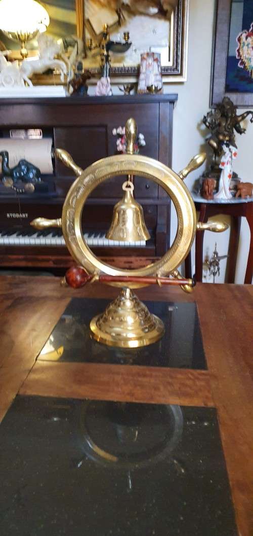 Absolutely Stunning Large Brass Wheel Gong
