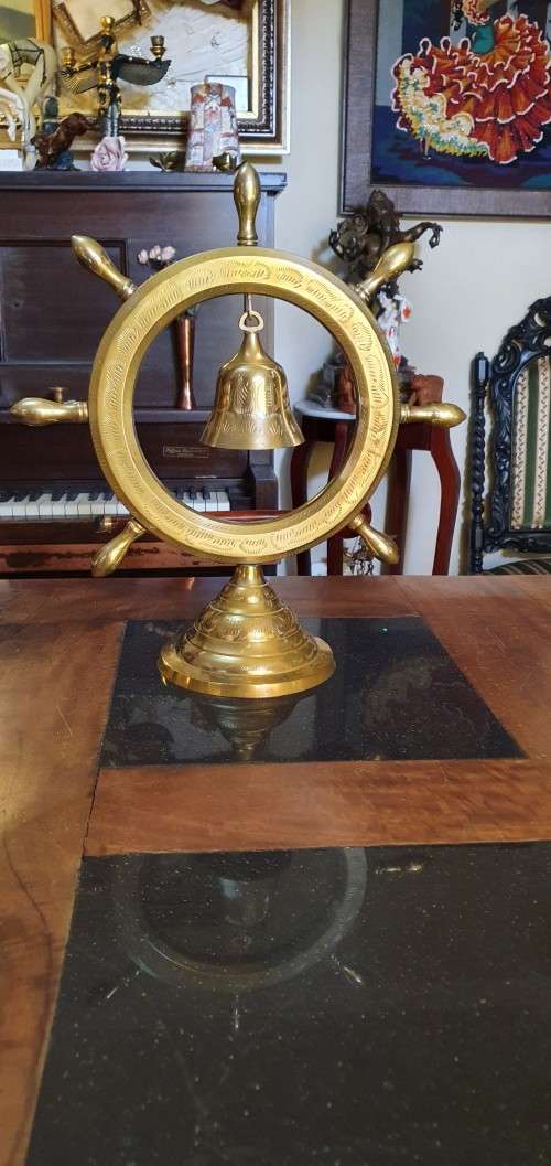 Absolutely Stunning Large Brass Wheel Gong