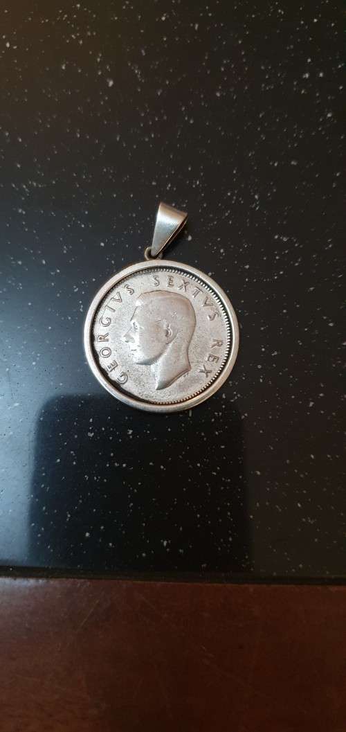 1951 South African 2 Shilling Coin with a 925 Silver Clasp