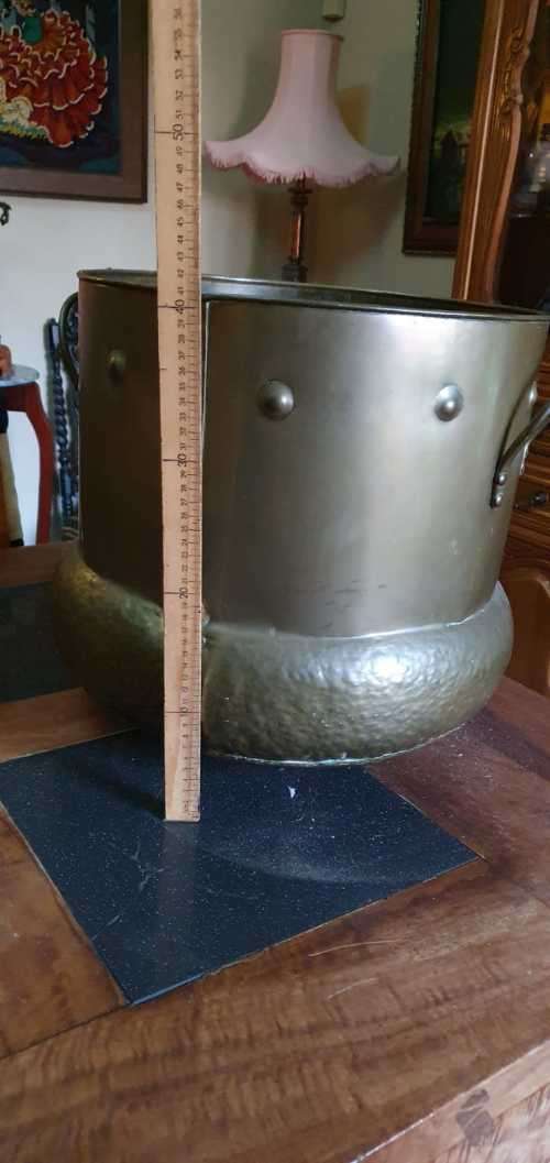 Big Round Brass Planter with handles