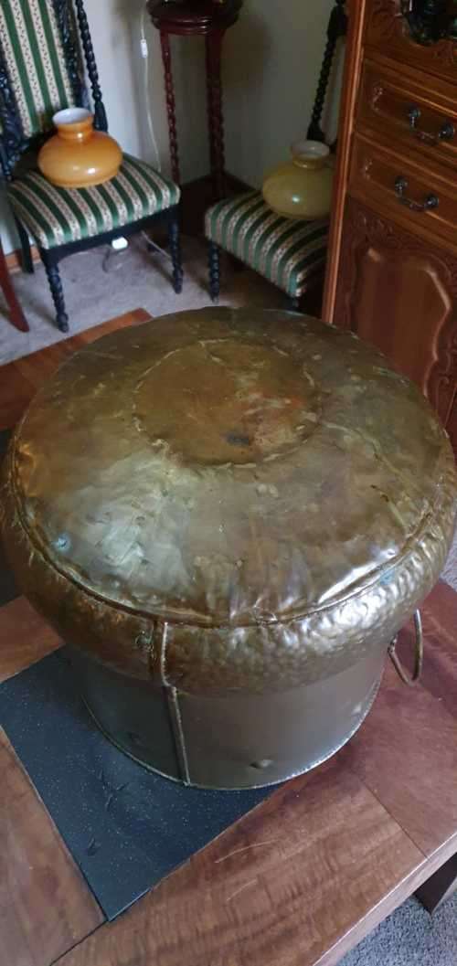 Big Round Brass Planter with handles
