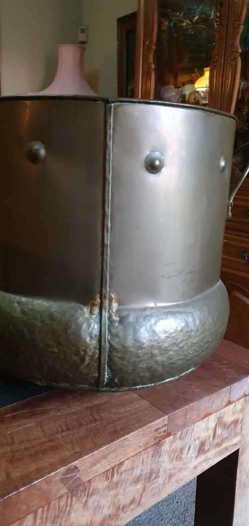 Big Round Brass Planter with handles