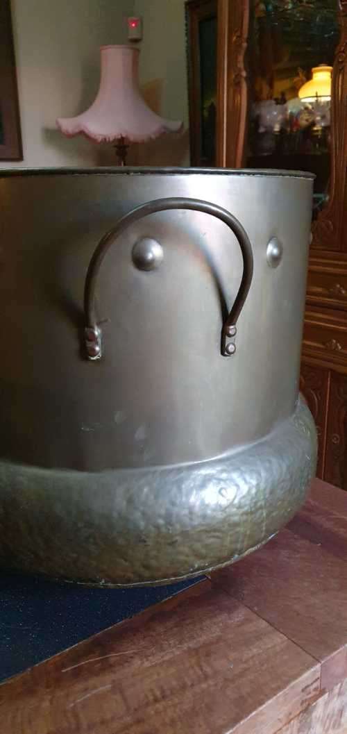 Big Round Brass Planter with handles