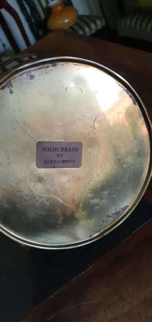 Big Round Brass Planter with handles