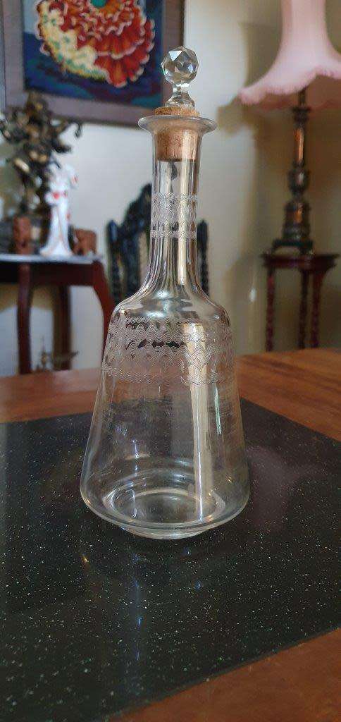 Stunning Etched Glass Decanter.