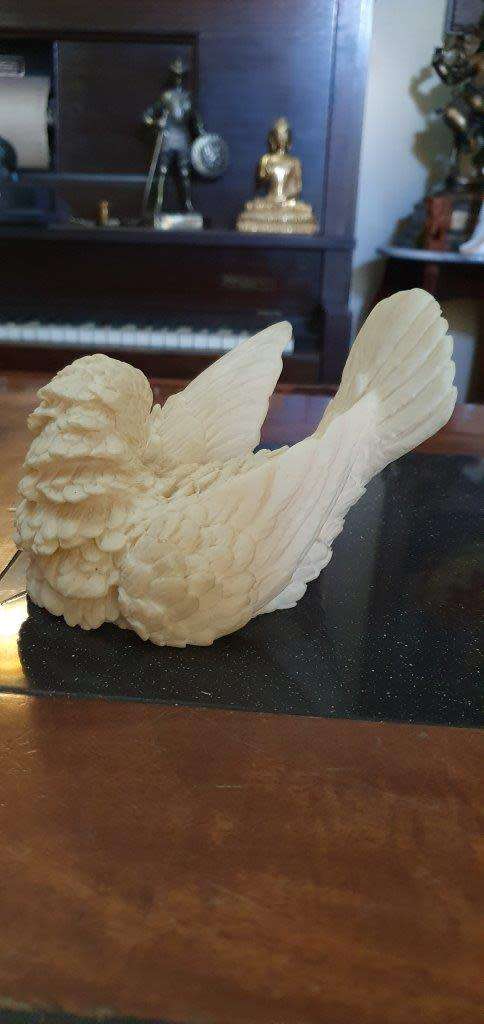 *Beautiful Alabaster Composite Dove Figure.*