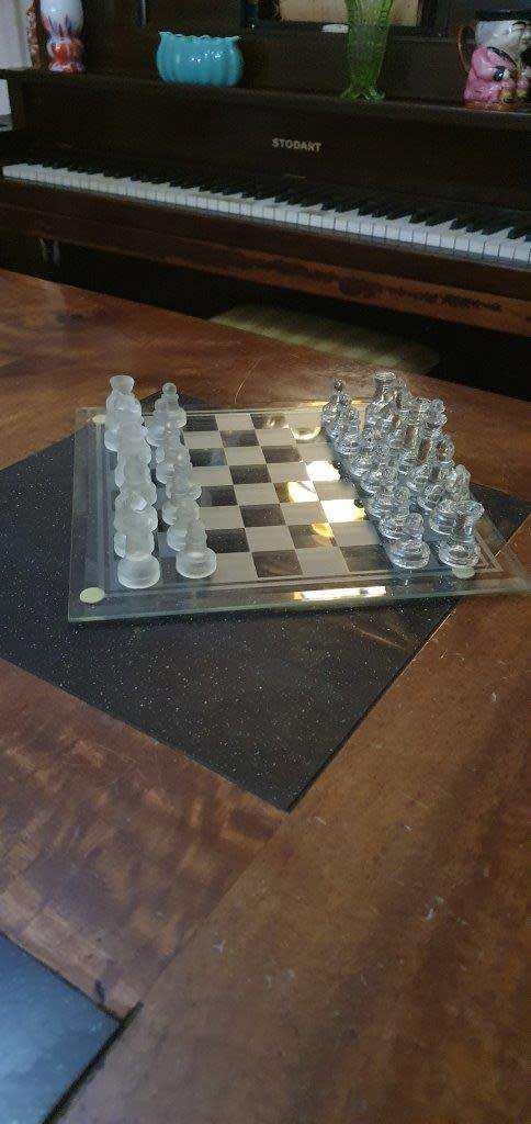 Beautiful Glass Chess Board.