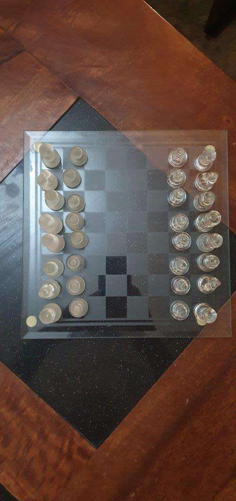 Beautiful Glass Chess Board.