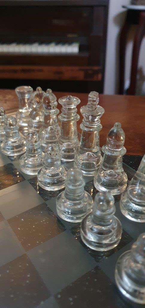 Beautiful Glass Chess Board.
